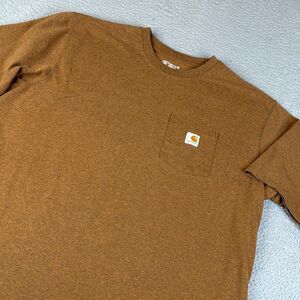 CARHARTT  Shirt Mens 2XLT Tall Brown Loose Fit K87 Workwear Pocket Streetwear